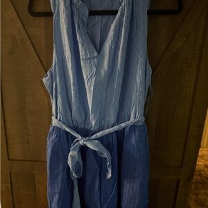Draper James Light and Dark Blue Kids Romper